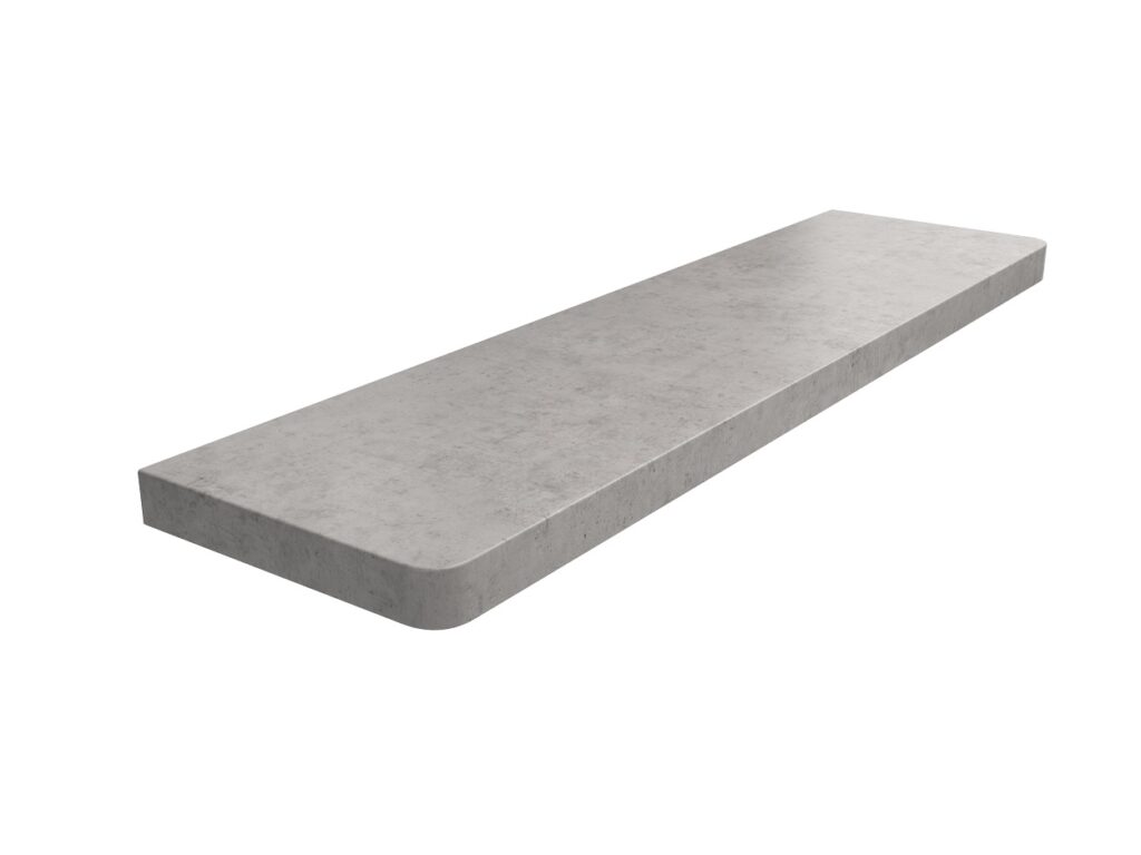 Laminierte MDF-Fensterbank in hellem glattem Beton 3cm