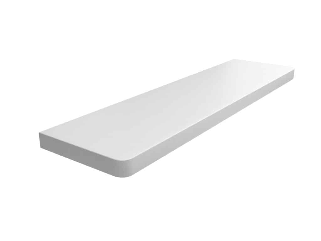Feuchtraum-MDF-Laminatfensterbank in mattem Weiß 2,5cm