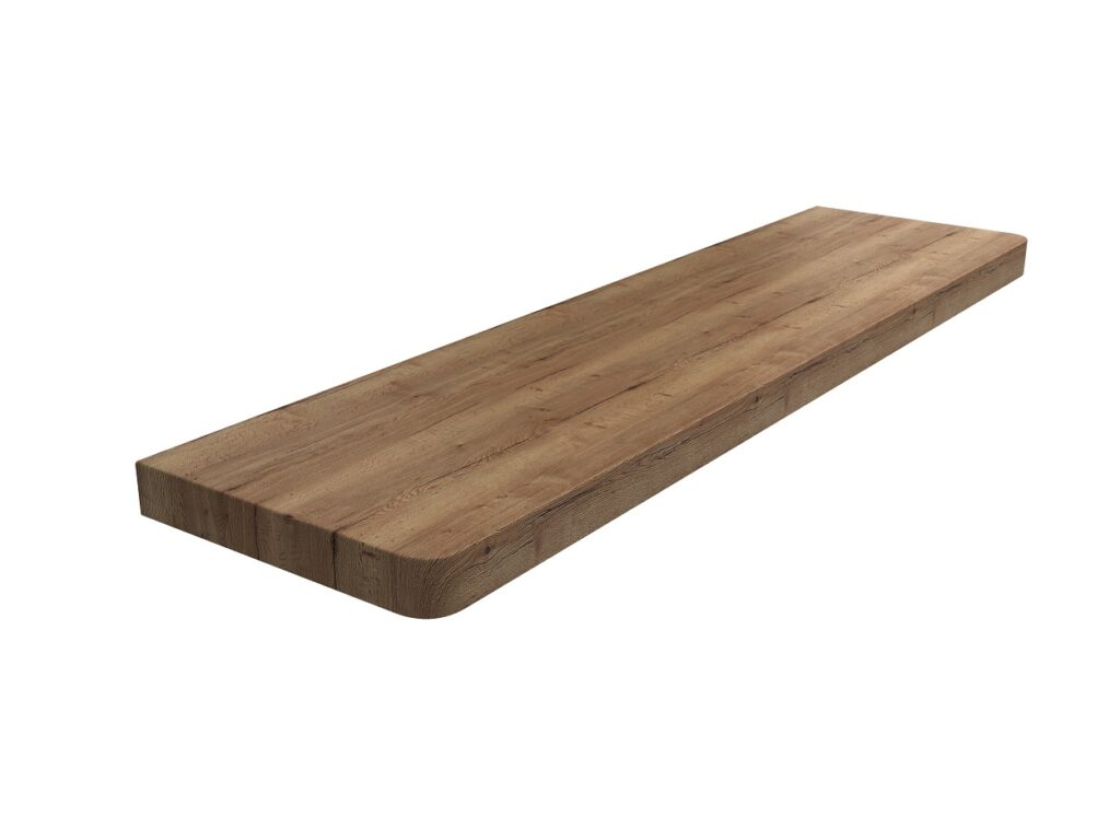 Fensterbank aus laminierter MDF-Eiche Halifax Tabac 2,5cm feuchtigkeitsbeständig