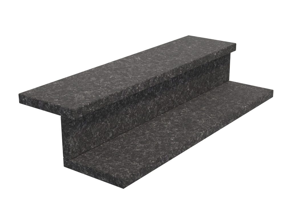 Granit-Treppen Black Antracite Lappato 2cm