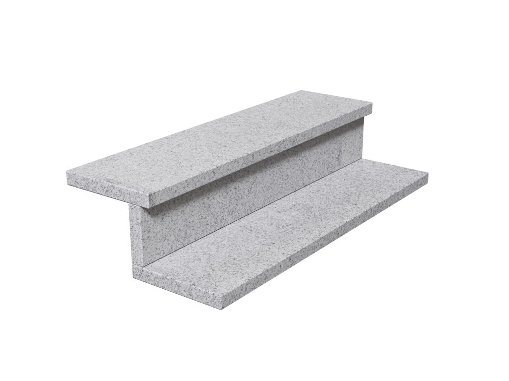 Granit-Treppen Bianco Crystal Geflammed 3cm