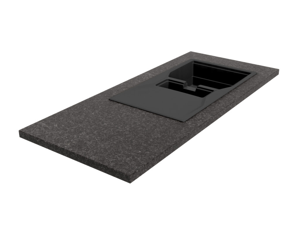 Küchenarbeitsplatte aus Granit Black Antracite Lappato 2cm