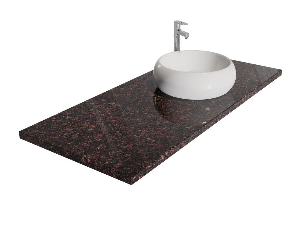 Badezimmer-Arbeitsplatteaus Granit Tan Brown 3cm