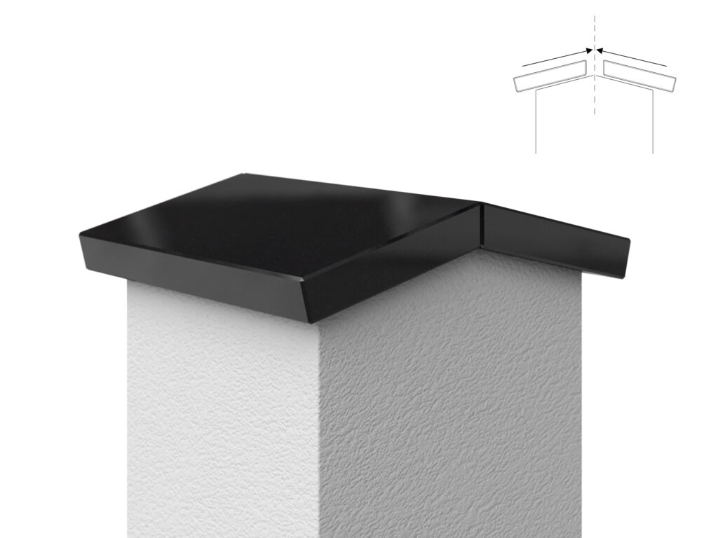 Granit Giebel Abdeckung Geklebt Absolute Black 3cm