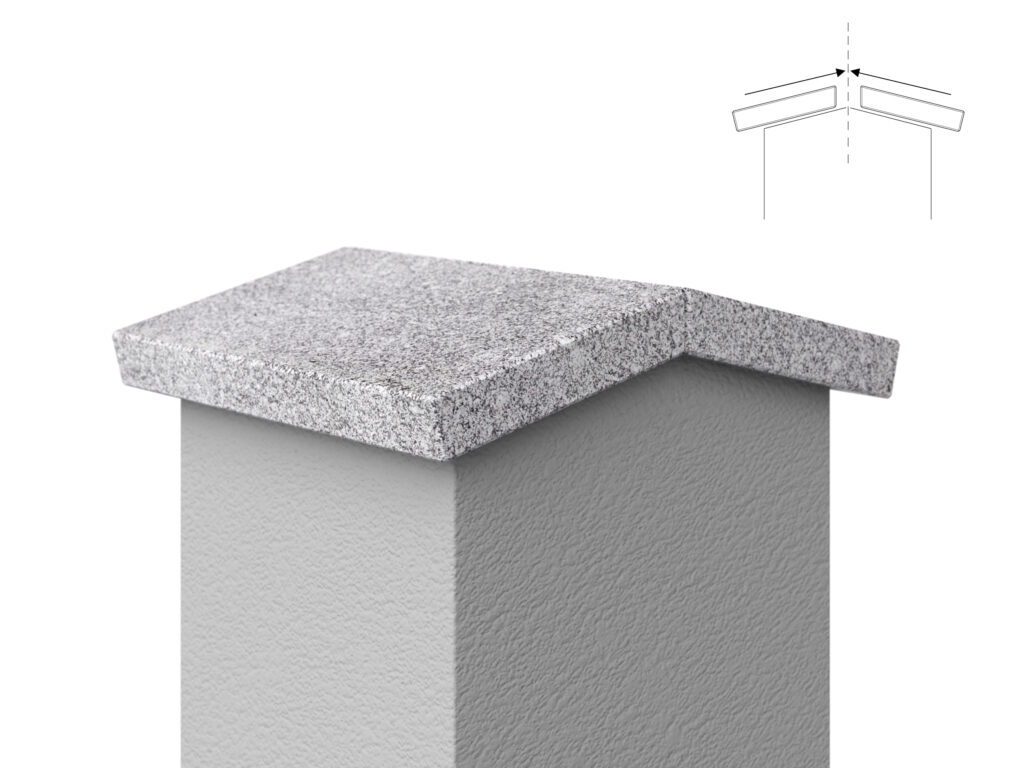 Granit Giebel Abdeckung Geklebt Bianco Crystal 2cm