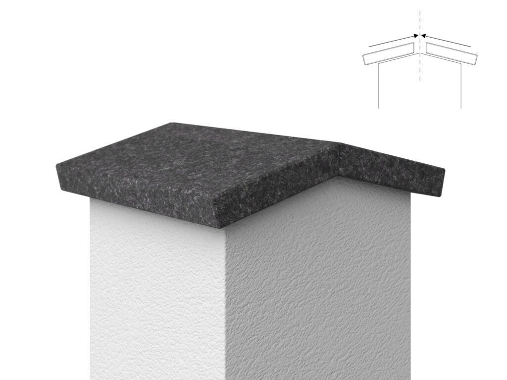 Granit Giebel Abdeckung Geklebt Black Antracite Lappato 3cm