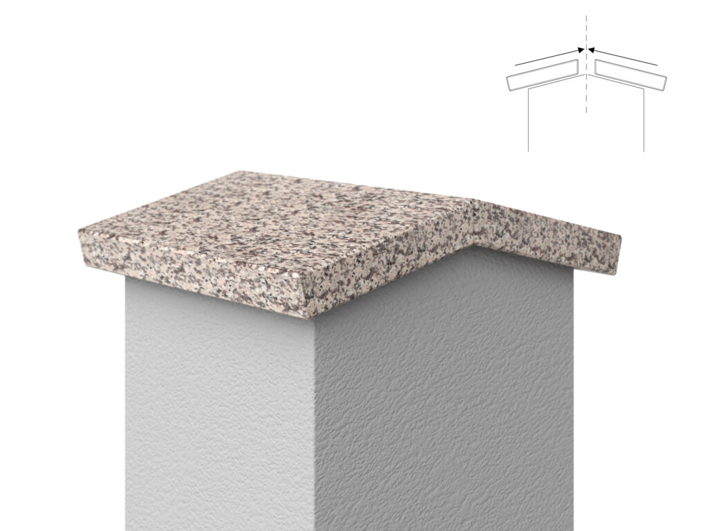 Granit Giebel Abdeckung Geklebt Crema 3cm