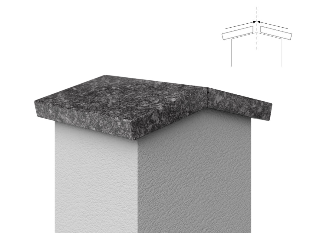 Granit Giebel Abdeckung Geklebt Steel Grey 2cm