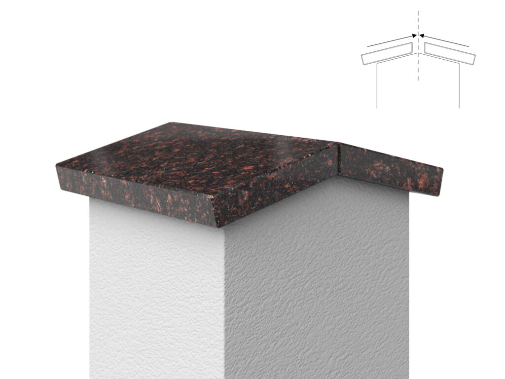 Granit Giebel Abdeckung Geklebt Tan Brown 2cm