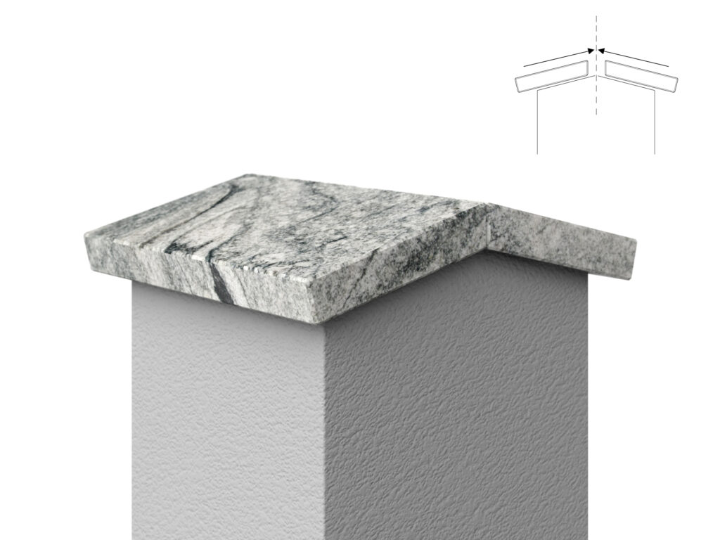 Granit Giebel Abdeckung Geklebt Viscont White  3cm