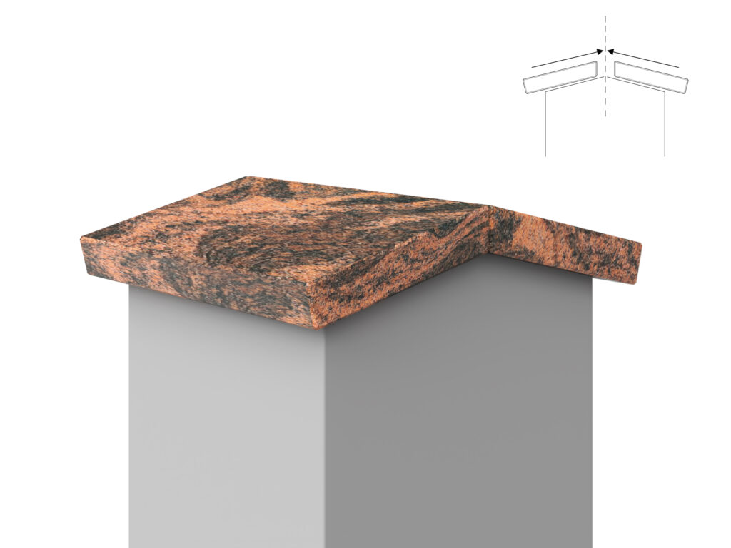 Granit Giebel Abdeckung Geklebt Multicolor Red 2cm