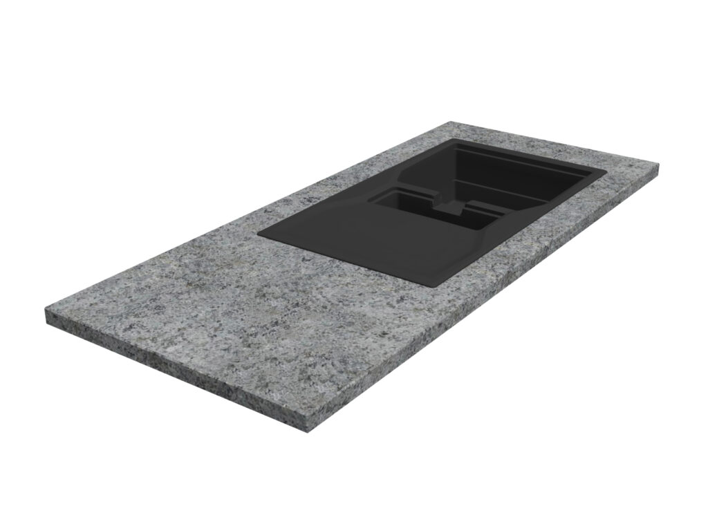 Küchen-Arbeitsplatte aus Granit Black Sky 2cm LAPPATO