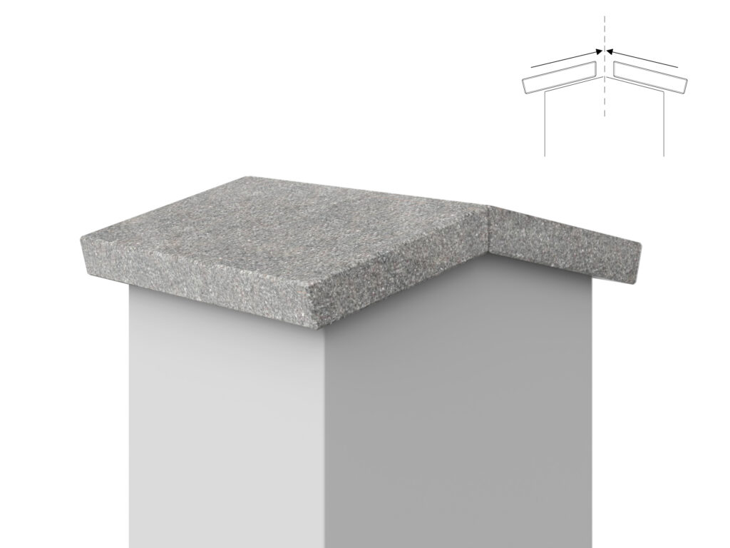 Granit Giebel Abdeckung Geklebt Nordic Grey 2cm