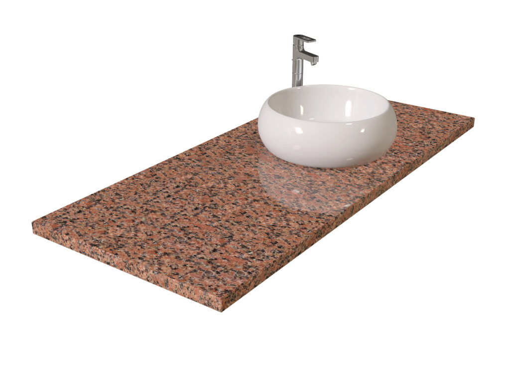 Badezimmer-Arbeitsplatte aus Granit New Balmoral Red 2cm