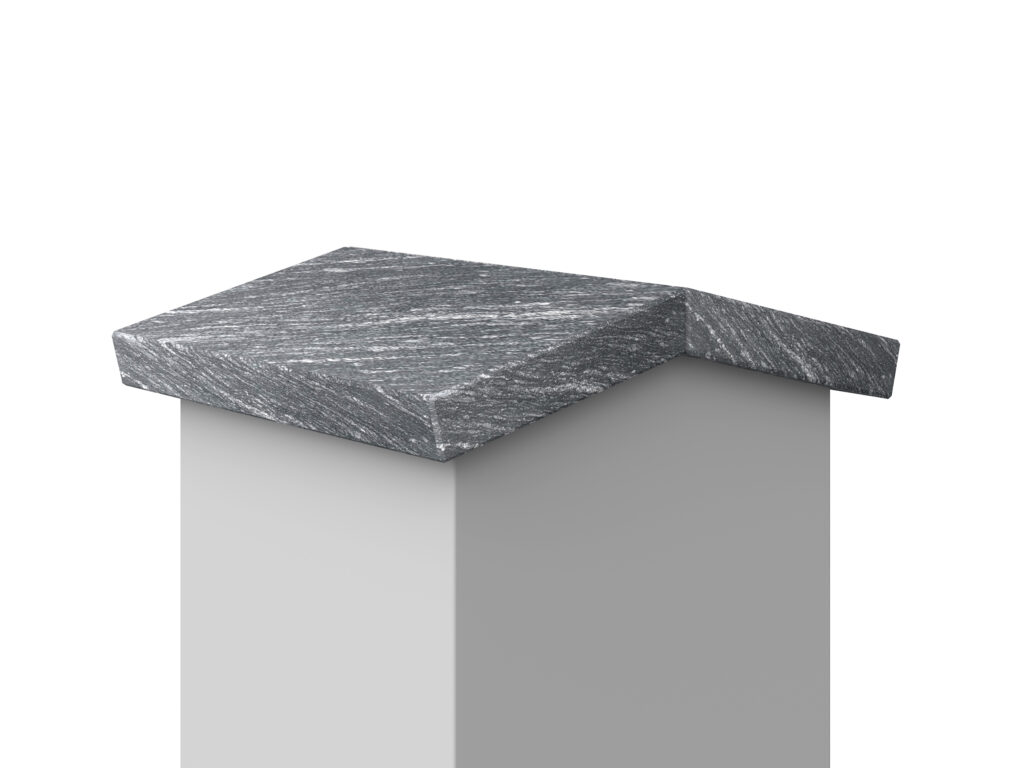 Granit Giebel Abdeckung Geklebt Silver Antracite 3cm LAPPATO