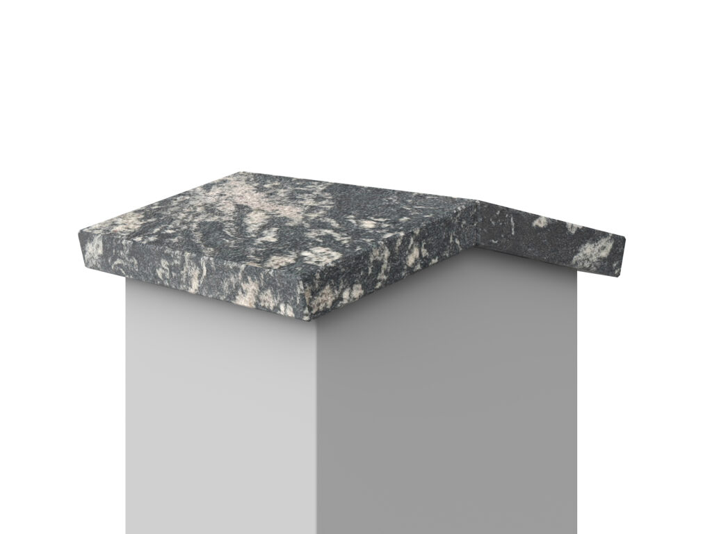 Granit Giebel Abdeckung Geklebt Titanium Silver 3cm LAPPATO